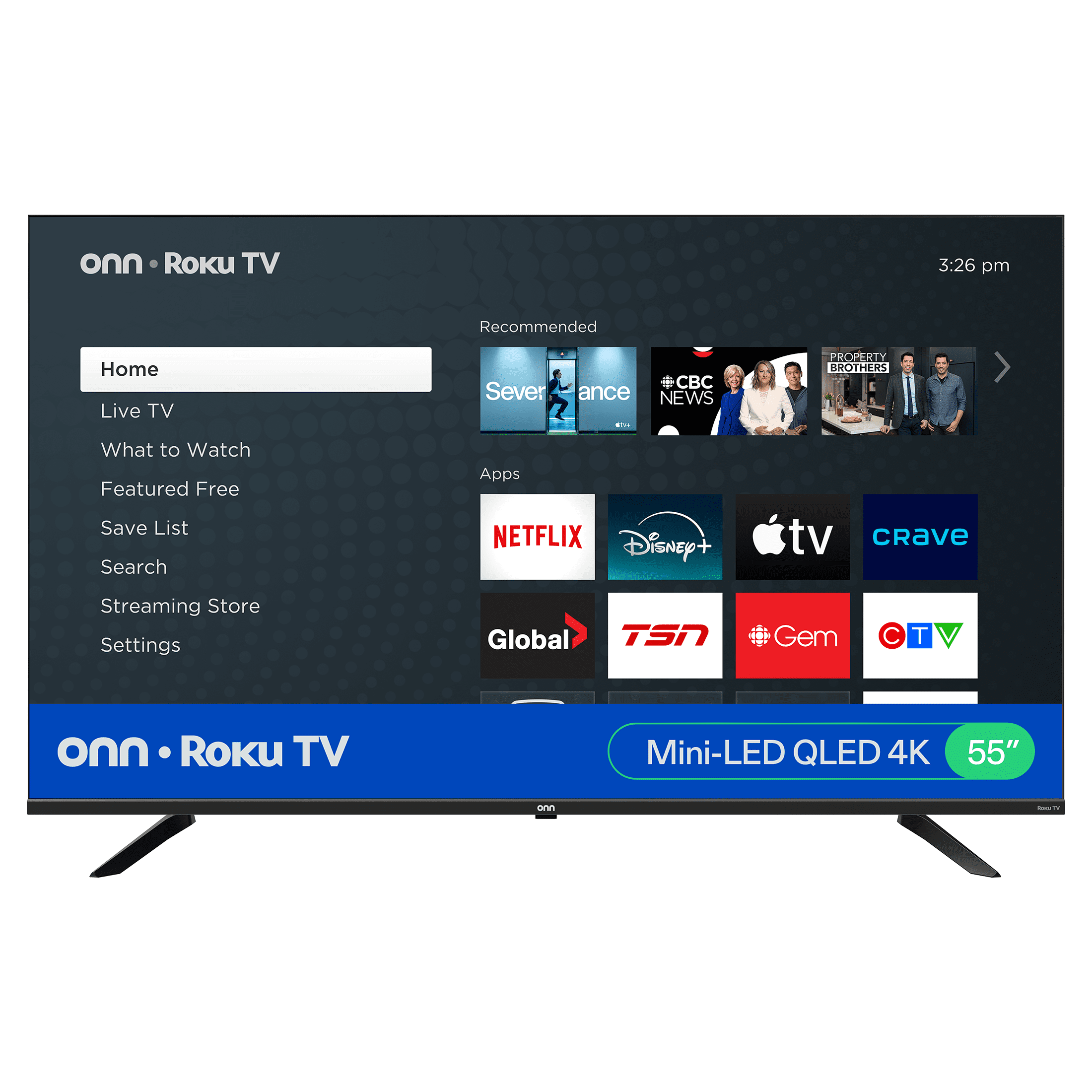 Onn 55" Mini-LED QLED 144hz TV @ $348