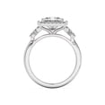 thumbnail image 2 of Brig Jewel 14K White Gold Plated Ring - 1.5 Ct Halo Engagement Wedding Moissanite Ring - Princess Cut Moissanite Ring for Women's - Ideal Proposal Ring - Elegant Gift for Special Occasions, 2 of 4