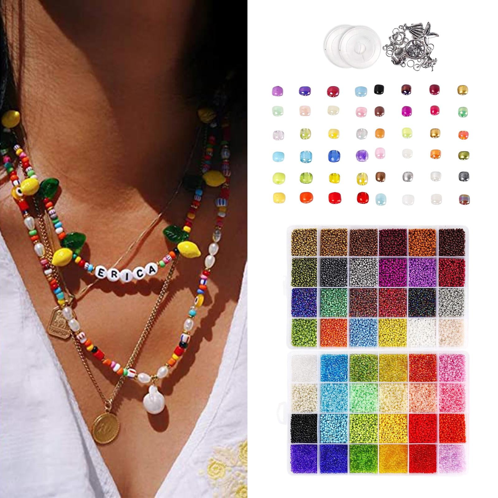 1 of box Round Beads Letter Bead Pendant Charms Split Rings Elastic Strings for DIY Bracelets Necklace Bangles Jewelry Making Finding Crafts Supplies