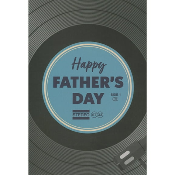 Pictura Black Vinyl Record with Blue Label Father's Day Card