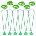thumbnail image 6 of FOLOYORI 18Pcs Patricks Day Accessories Clover Bracelet and Necklace Set Green Plastic Festival Style for Party, 6 of 8
