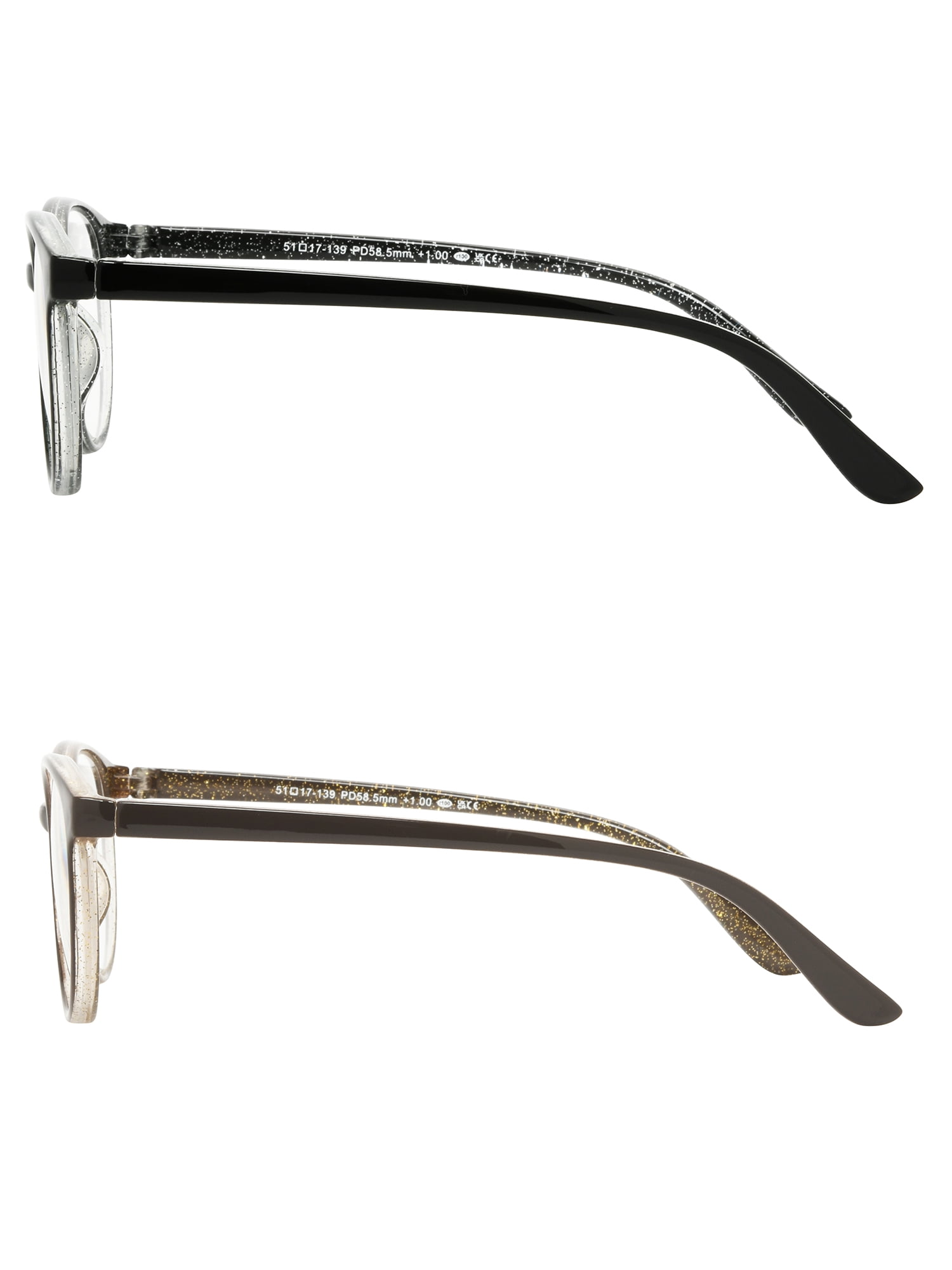 Foster Grant Black Round Reading Glasses