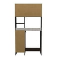 thumbnail image 2 of Inval Ambrossia Kitchen Breakroom Microwave Cabinet (36" x 70" x 20"), Espresso/Stone, 2 of 12