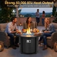 thumbnail image 5 of TLGREEN 30" Propane Fire Pit Table with Lid and Blue Stone, 50,000 BTU Auto-Ignition Round Gas Fire Pit for Outdoor, Backyard (Gray), 5 of 10