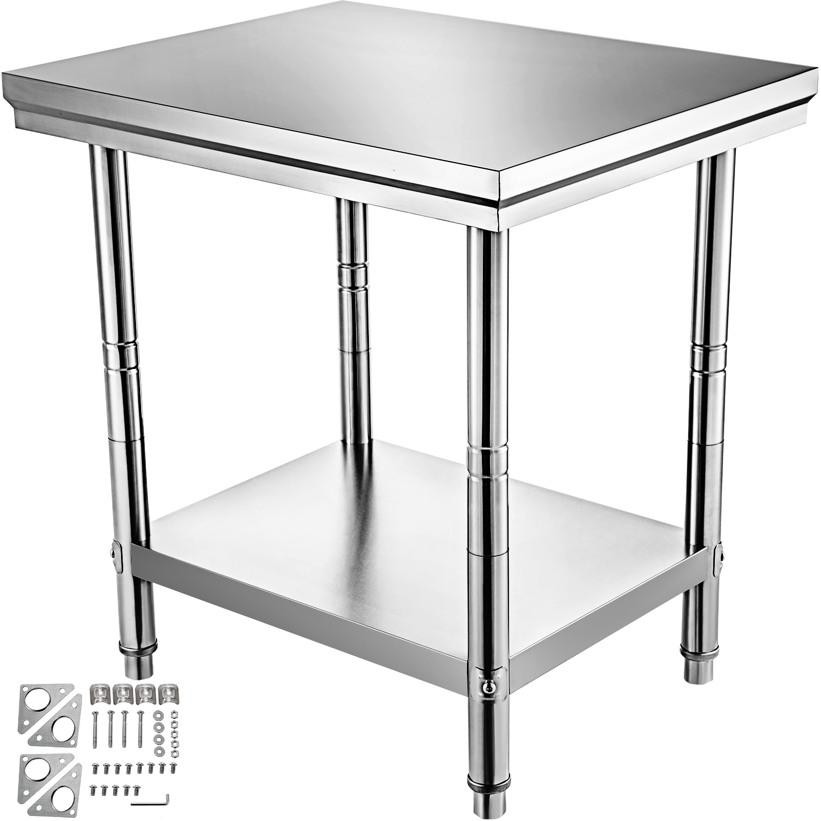 VEVOR Commercial Worktable  Workstation 24 x 30 x 32 Inch Stainless Steel  Work Table Heavy Duty Commercial Food Prep Work Table for Home, Kitchen,  Restaurant Metal Prep Table with Adjustable Feet