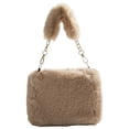 thumbnail image 3 of Bolso Bandolera Difuso para Mujer Mano Felpa Informal Citas Diarias () Blanco, 3 of 4