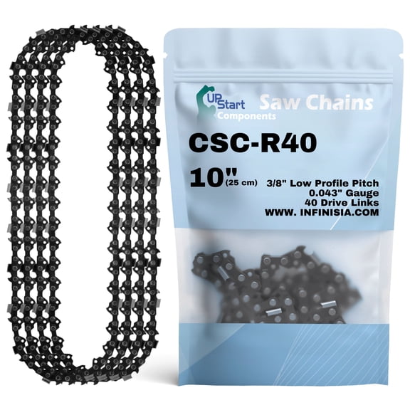 4-Pack 10-Inch Chainsaw Chain R40 Replacement for Craftsman 358.34550 - (10", 3/8", .043", 40 DL)