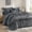 Medium Gray, variant on Lipa Queen Comforter Set,7-Piece Bed in a Bag,Ruffled Design Bedding Set,Comforter,Flat Sheet,Fitted Sheet,Pillowcases and Shams,Medium Gray