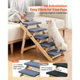 thumbnail image 2 of KFFKFF Wood Pet Stairs, 5-Step Dog Stairs for Beds, Sofa & Cars, 150lbs Load Capacity, Floded Flat Design, 2 of 9