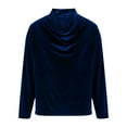 thumbnail image 4 of successthop Mens Velour Shirts Elegant Pleated Plus Size Mock Neck Streetwear Casual Long Sleeve Clothes Solid Tops Blue, 4 of 9