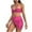 Hot Pink, variant on Uaswgudfs Womens Swim Two-Piece Swimsuit Set with Strapless Top and Decorative Centerpiece, for Pool or Beach Coffee M