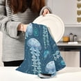thumbnail image 6 of Dreamtimes Soft Absorbent Reusable Kitchen Towels, Set of 6|28x18 in, Jellyfish Dining Kitchen Living Room Tea Towels Dish Towels Decorative Towels, 6 of 7
