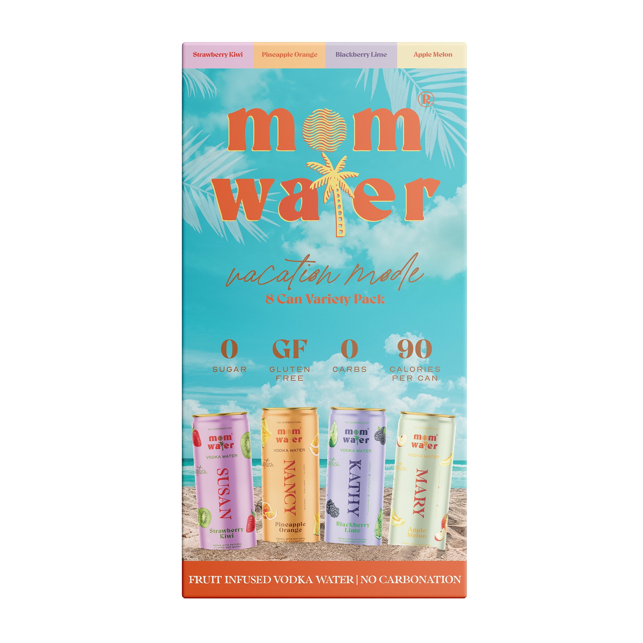 Mom Water Mom Squad Vacation Mode Mixed Flavors Flavored Alcoholic Beverage, 12 fl oz Can, 4.5% ABV