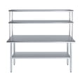 thumbnail image 2 of 72" Long x 18" Deep" Stainless Steel Work Table With 12" Wide Double Tier Overshelf | Metal Kitchen Prep Table & Shelving Combo, 2 of 9
