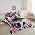 thumbnail image 3 of Ensemble de Literie Robe Femme Mode Moderne Filles Noir Blanc Rayé Ensemble de Couette Taille Simple Décor à Pois Roses Literie Ensembles de Couette Robe Noire Imprimé Parfum Insert de Couette Thème Maquillage Romantique, 3 of 6