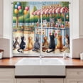 thumbnail image 2 of Ambesonne Cats Kitchen Curtains, Delicate Kittens and Ice Cream, 55"x45", Multicolor Orange Green, 2 of 3