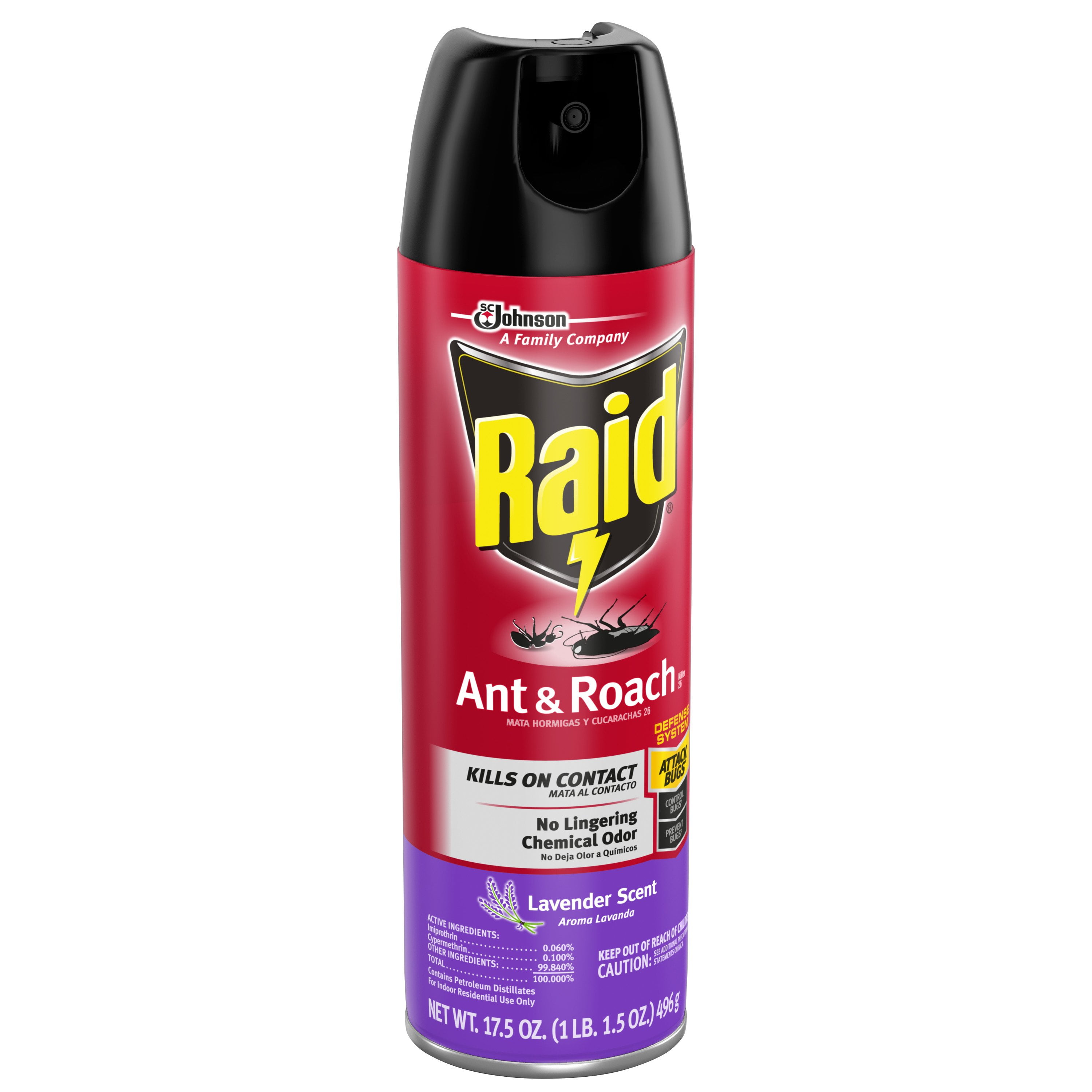 2PK Raid 17.5 OZ Aerosol Ant & Roach Killer Unscented