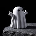 thumbnail image 5 of HOZVOMI Halloween Ghost Figurine, Cute Funny Finger Gesture Ghost Statue, Spooky Mini PVC Ghost Ornament, Indoor Farmhouse Tiered Tray Decor for Home Desk Table Party Porch Office Fall Decorations, 5 of 6