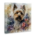 thumbnail image 4 of Stupell Industries Floral Adorned Yorkie Animals & Insects Painting Gallery Wrapped Canvas Art Print Wall Art, 36 x 36, 4 of 8