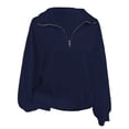 thumbnail image 7 of MEZZALL Women Sweatshirts Solid Color Long Sleeve Half Zip Lapel Collar Pullover Casual Loose Fit Outerwear Tops Autumn Winter Fashion Comfortable Soft Basic Daily Outdoor Cozy Travel, 7 of 7