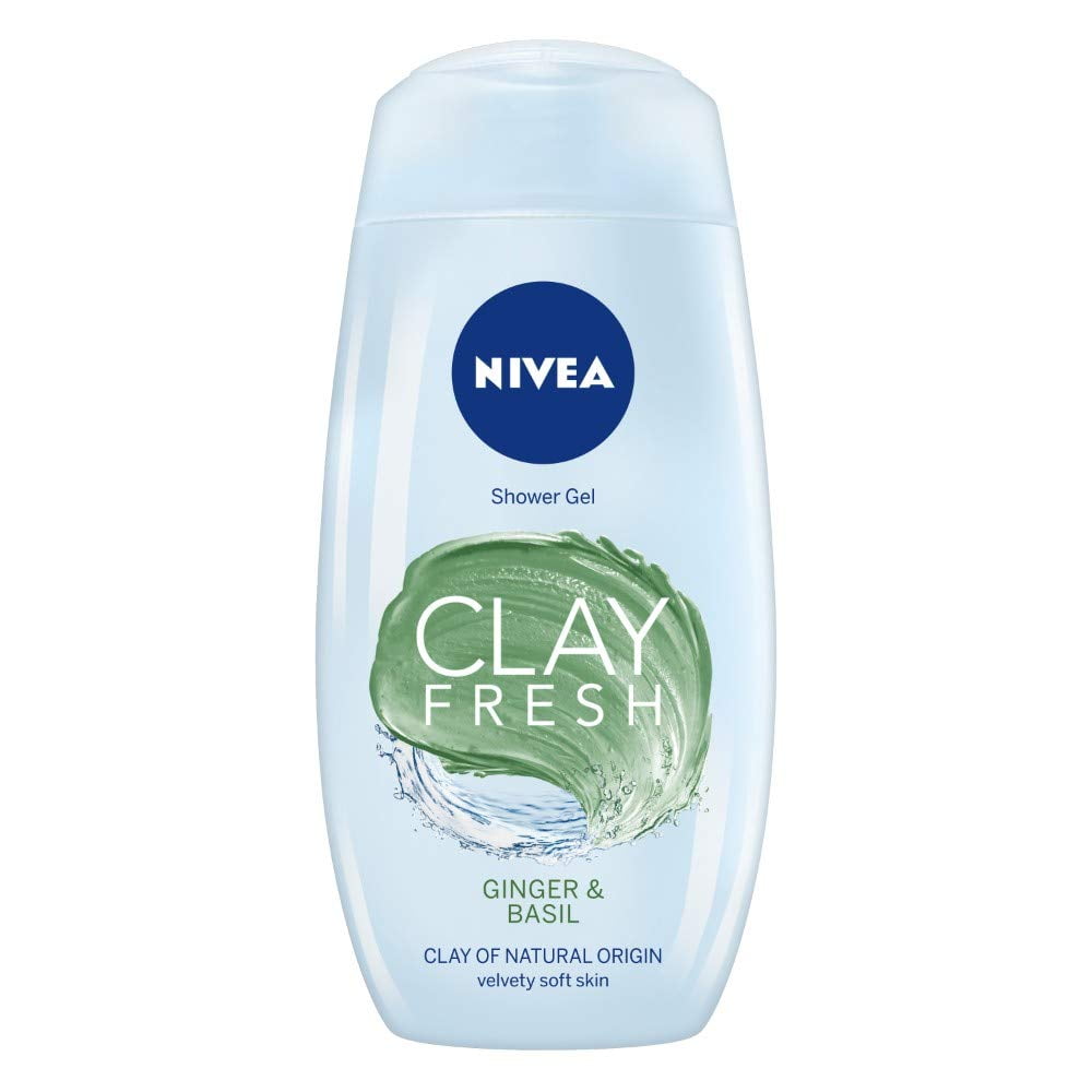 NIVEA Clay Fresh Ginger & Basil Shower Gel, 250 ml