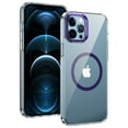 thumbnail image 2 of Magnetic for iPhone 12 Pro Max Clear Case Compatible with Magsafe Military-Grade Protection Shockproof Phone Bumper,Anti-Scratch Drop Proof Anti-Fingerprint Clear Hard Back Cover Back,Purple, 2 of 9