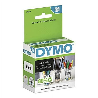 DYMO Authentic LW Extra-Small Multi-Purpose Labels for LabelWriter Label Printers, White, 1/2'' x 1'', 1 roll of 1,000 (30333)