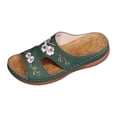 thumbnail image 5 of Yuanlong Womens Sandals Footbed Casual Flower Embroidered Shoes Hollow Out Beach Vacation Dressy Slide Sandals, 5 of 6