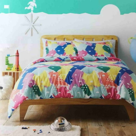 pillowfort bright colored abstract twin comforter  sham