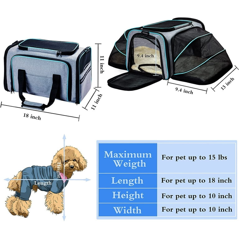 XKISS Pet Rolling Carrier Cat Carrier Airline Approved Pet Carrier