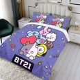 thumbnail image 3 of BT21 Conjunto de sábanas temático, trío de piezas, cómodo y amigable con la piel, diseño único, regalo de decoración para el hogar para familiares, amigos y fans,140cm *210cm, 3 of 6
