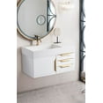 thumbnail image 2 of James Martin Furniture 389-V36-GW-G-MW 36 in. Mercer Island Glossy White & Radiant Gold Single Bathroom Vanity with Matte White Solid Surface Top, 2 of 2