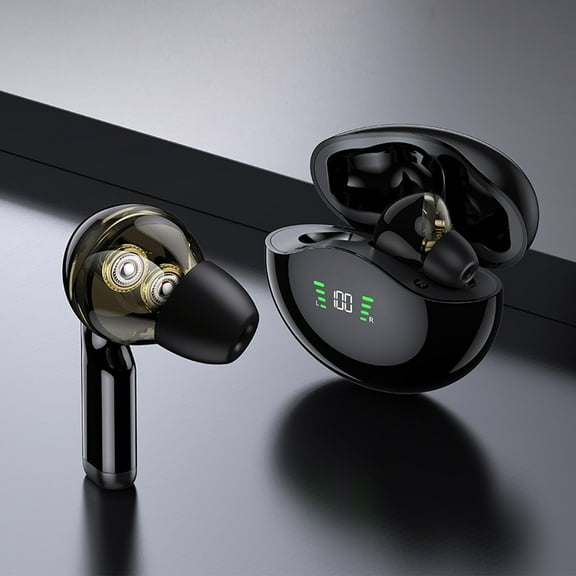 Back to School Gifts under $5 5.3 Bluetooth Headset Wireless Gaming Sport Ultra Long Life Noise Cancelling Headset Classic Black on Clearance