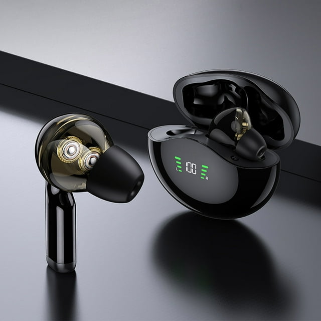 Xihbxyly Paletas No Reclamadas Auriculares Bluetooth 5.3 Auriculares Inalámbricos para Juegos Deportivos de Larga Duración con Cancelación de Ruido Auriculares Negros Clásicos