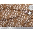 thumbnail image 3 of Soimoi Brown polyester Crepe Fabric Text & Owl Bird Printed Fabric 1 Yard 42 Inch Wide, 3 of 3
