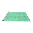 thumbnail image 2 of Ahgly Company Machine Washable Indoor Rectangle Abstract Turquoise Blue Modern Area Rugs, 2' x 3', 2 of 4