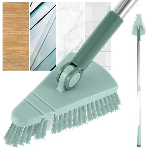 Boreal Craft Floor Scrub Brush Triangle Head Scrubber Brush For Bathroom Bathtub With Long Handle Dishwasher compatible with Machine And