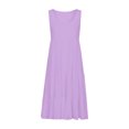 thumbnail image 5 of Sevevn Womens Summer Round Neck Print Sleeveless Beach Dress Sales Today Clearance Purple S, 5 of 8