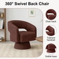 thumbnail image 4 of CRERIYO 360° Swivel Barrel Accent Chair Set of 1, Oversized Soft Chenille Armchair for Living Room and Bedroom, Red, 4 of 14