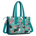 thumbnail image 2 of Teacher Tote Bag,Border Collie Dog and Flower Florals Teacher Utility Tote Bag,Large Work Tote Bags for Women with Multiple Pockets,Top Zipper Closure,13.8x10.6x6.7 Inch, 2 of 5