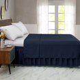 thumbnail image 5 of Siloon Bed Skirt Easy Fit with Adjustable Elastic Belt 15 Inch Drop Wrap Around Dust Ruffle Elastic Elegant Silky Smooth Soft Microfiber Replaceable Bed Frame Cover(Dark blue), 5 of 7