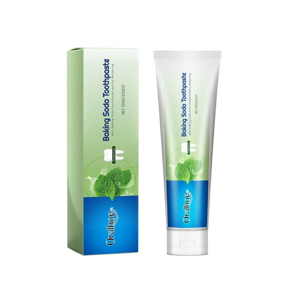 FcBaudy Toothpaste, Whitening Toothpaste, Natural Toothpaste Baking Toothpaste Peppermint Leaf Extract Sodium Phytate Peach Fruit Extract 5.5x16.3cm Effective 100mg whitening toothpaste