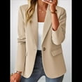 thumbnail image 4 of Blazer Informal de Otoño para Mujer, Ligero, con Forro Completo, Cuello de Solapa con Botones, Ajustado, Moderno y con Bolsillo Albaricoque M, 4 of 9