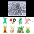 thumbnail image 1 of Pascua DIY epoxi molde conejo gato garra llavero decorativo silicona molde Wmkox8yi sjalhkljlk3750, 1 of 9