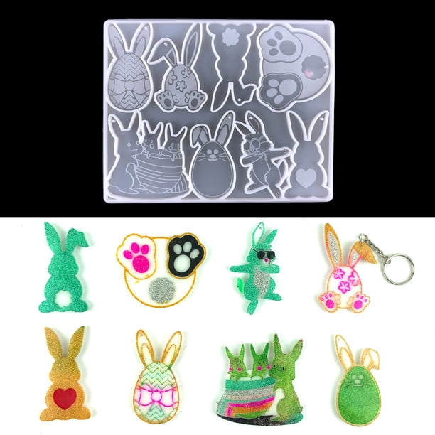 Pascua DIY epoxi molde conejo gato garra llavero decorativo silicona molde Wmkox8yi sjalhkljlk3750
