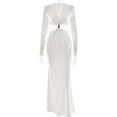 thumbnail image 3 of Cut-Out Evening Gown with Gold Belt Accent (S, Black), 3 of 6