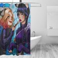 thumbnail image 3 of Cortina de ducha de tela de poliéster impermeable Wednesday, decoración de baño, kit de cortina de ducha con ganchos, 72 x 72 pulgadas, 3 of 7