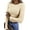 Beige, variant on Fitted Long Sleeve Shirts for Women Stretch Casual Basic Tops Crewneck Ribbed Tees Shirts