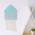 thumbnail image 3 of Maydear Macrame Wall Hanging Tapestry, Cotton Handmade Woven Art Home Wall Decor, Boho Pocket Decor for Apartment Bedroom Nursery-Mounted Organizer -Light Blue,9.8"Wx 21.6"L, 3 of 3