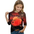 thumbnail image 5 of Grblisyd 3/4 Sleeve Shirt for Girls Boys Casual Basic Tees Fall Winter Halloween Crew Neck Tops Blouse 7-8 Years, 5 of 6